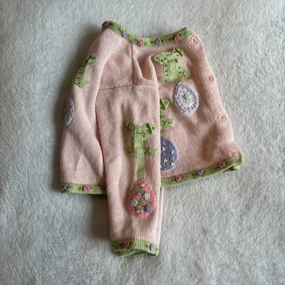 6-9mths - Infant EASTER Egg Knit Sweater - Vintage Hartstring - Picture 3 of 10